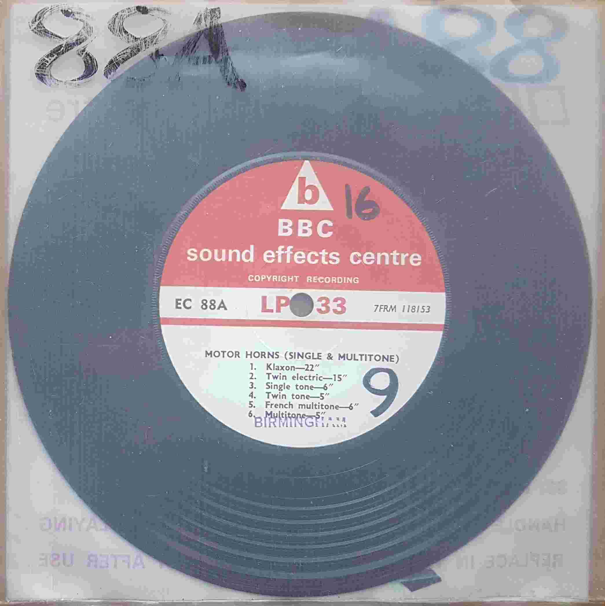 Picture of EC 88A Motor horns by artist Not registered from the BBC records and Tapes library